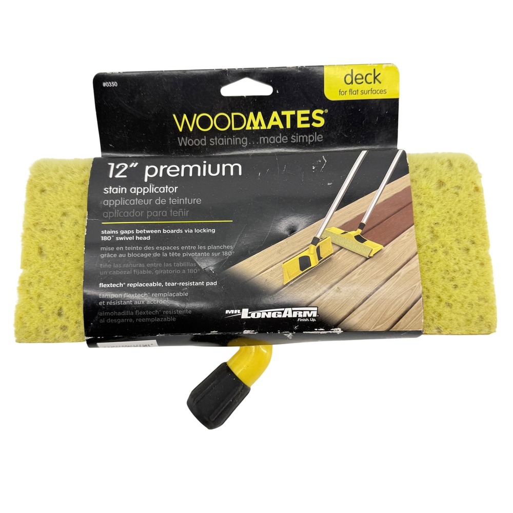 Mr. LongArm WoodMates 12" Premium Deck Stain Applicator Swivel Head 0350 NEW